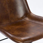 Fauteuil de bureau pivotant en similicuir brun jaunâtre / camel pour 1 personne