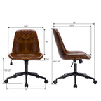 Fauteuil de bureau pivotant en similicuir brun jaunâtre / camel pour 1 personne