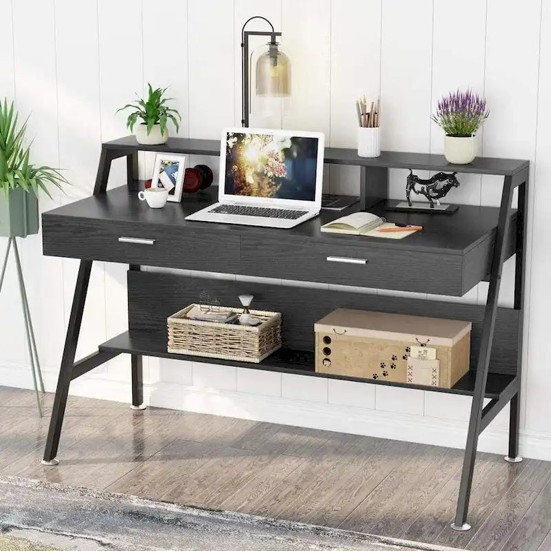 Hamac double blanc/noir avec support, 2 places, capacité de 204 kg