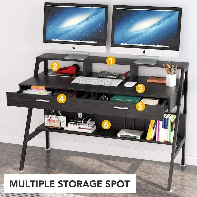Hamac double blanc/noir avec support, 2 places, capacité de 204 kg