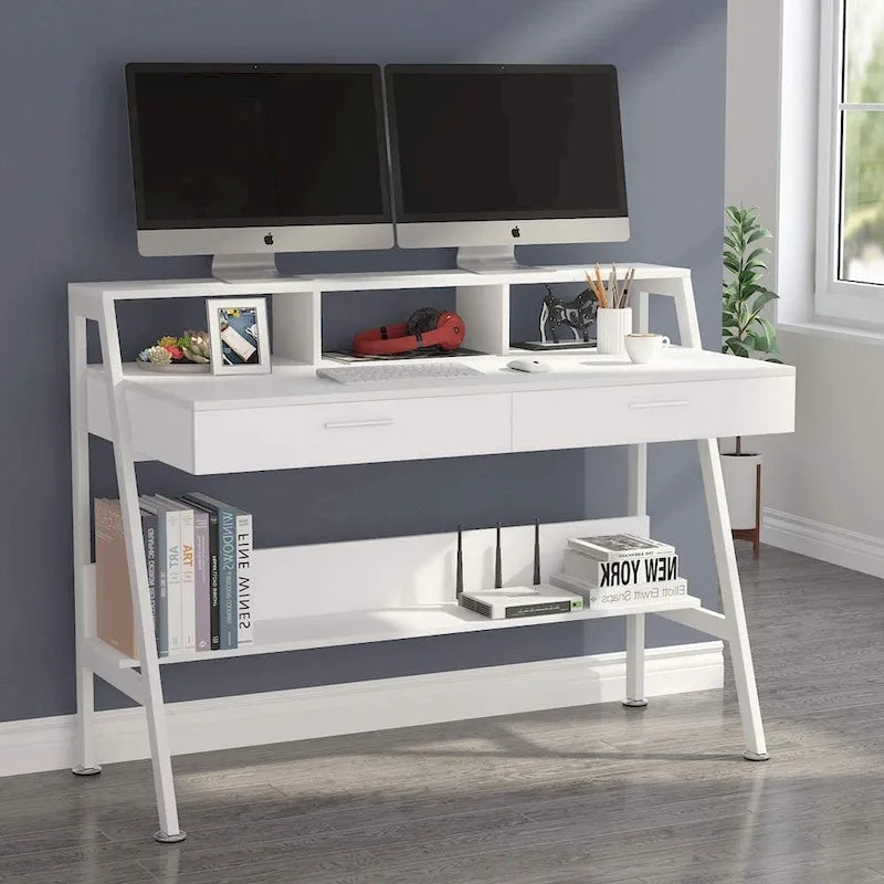 Hamac double blanc/noir avec support, 2 places, capacité de 204 kg