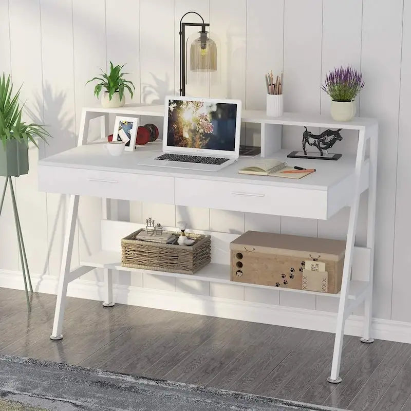 Hamac double blanc/noir avec support, 2 places, capacité de 204 kg