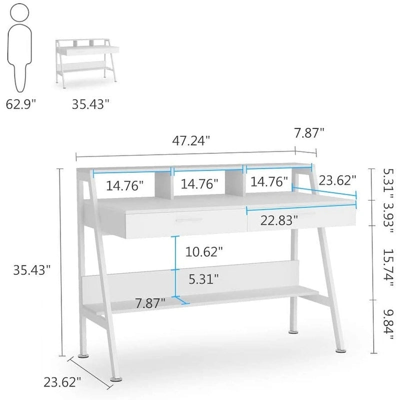 Hamac double blanc/noir avec support, 2 places, capacité de 204 kg