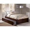 Lit plateforme avec lit gigogne noyer/blanc/espresso/gris, très grand lit, 2 places