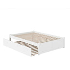 Lit plateforme avec lit gigogne noyer/blanc/espresso/gris, très grand lit, 2 places