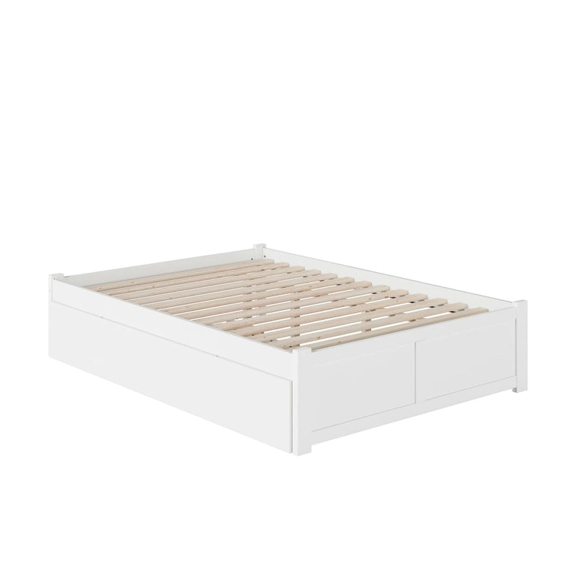Lit plateforme avec lit gigogne noyer/blanc/espresso/gris, très grand lit, 2 places