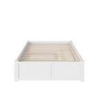 Lit plateforme avec lit gigogne noyer/blanc/espresso/gris, très grand lit, 2 places