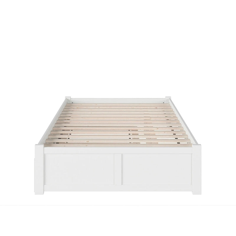 Lit plateforme avec lit gigogne noyer/blanc/espresso/gris, très grand lit, 2 places
