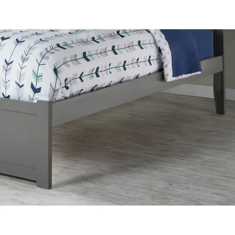 Lit plateforme avec lit gigogne noyer/blanc/espresso/gris, très grand lit, 2 places