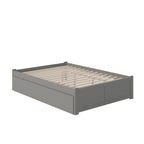 Lit plateforme avec lit gigogne noyer/blanc/espresso/gris, très grand lit, 2 places