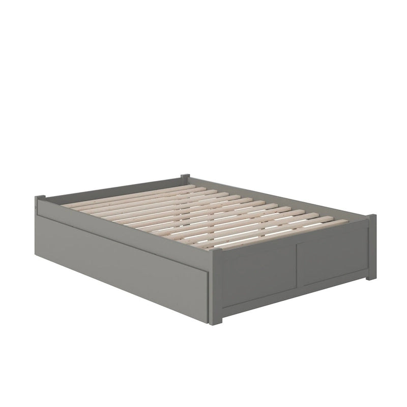 Lit plateforme avec lit gigogne noyer/blanc/espresso/gris, très grand lit, 2 places