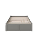 Lit plateforme avec lit gigogne noyer/blanc/espresso/gris, très grand lit, 2 places