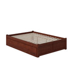 Lit plateforme avec lit gigogne noyer/blanc/espresso/gris, très grand lit, 2 places