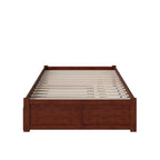 Lit plateforme avec lit gigogne noyer/blanc/espresso/gris, très grand lit, 2 places