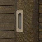 Armoire coulissante 4 portes avec tiroirs et tringle à vêtements, aspect bois foncé