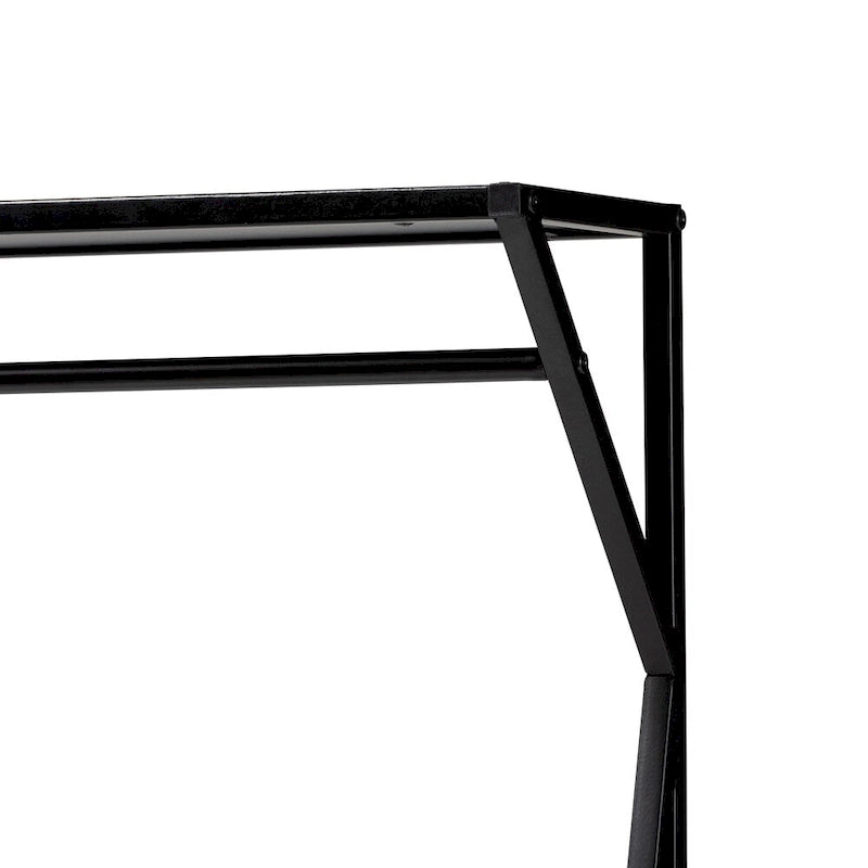 Porte-manteau d'entrée industriel rustique marron et noir avec étagères