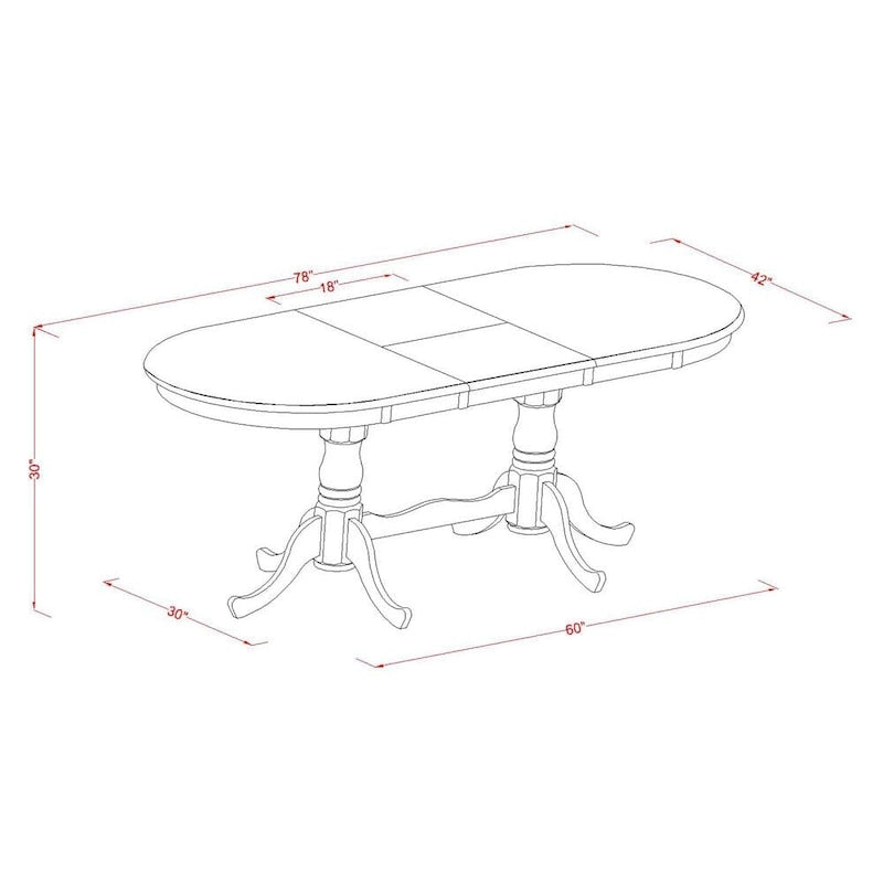 Table à manger ovale, avec rallonge papillon et double piédestal, 4-6 places (brun selle / cerisier crémeux / cerisier noir)
