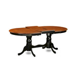 Table à manger ovale, avec rallonge papillon et double piédestal, 4-6 places (brun selle / cerisier crémeux / cerisier noir)