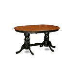 Table à manger ovale, avec rallonge papillon et double piédestal, 4-6 places (brun selle / cerisier crémeux / cerisier noir)