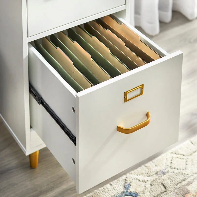 Meuble de classement blanc à 4 tiroirs pour bureau à domicile