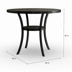 Table de salle à manger ronde brune de hauteur comptoir, 4 à 6 places