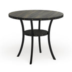 Table de salle à manger ronde brune de hauteur comptoir, 4 à 6 places
