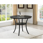 Table de salle à manger ronde brune de hauteur comptoir, 4 à 6 places