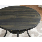 Table de salle à manger ronde brune de hauteur comptoir, 4 à 6 places
