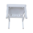 Chaises de salle à manger doubles à dossier en X en bois massif, vieilli, blanc/noir – Lot de 2
