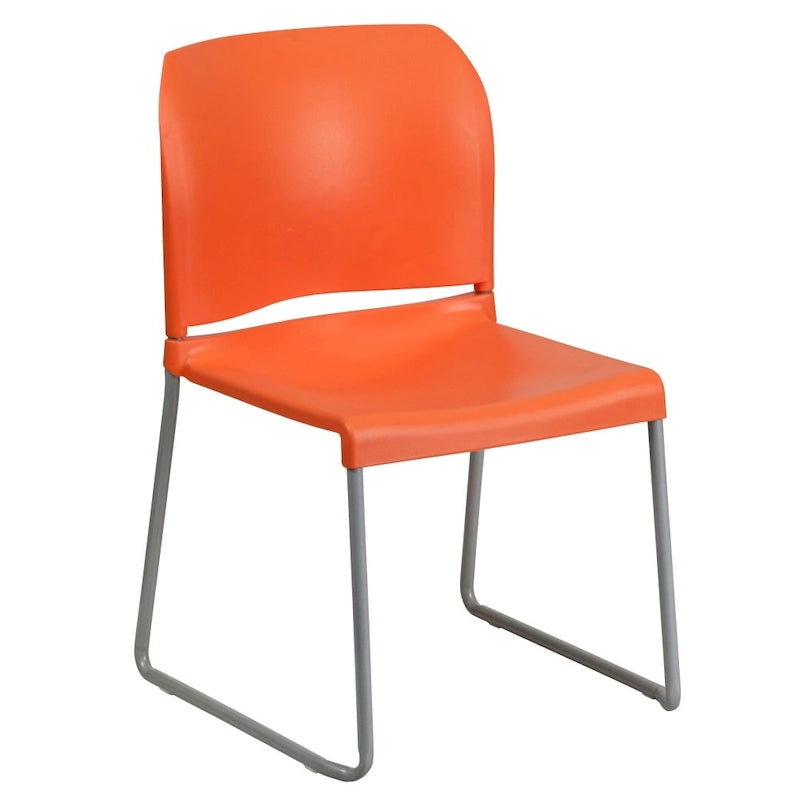 Chaise empilable en plastique multicolore à piètement luge, une place