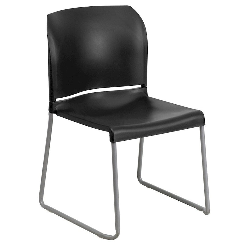 Chaise empilable en plastique multicolore à piètement luge, une place