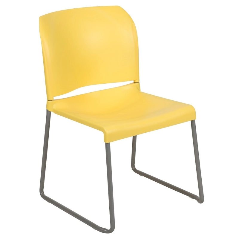 Chaise empilable en plastique multicolore à piètement luge, une place