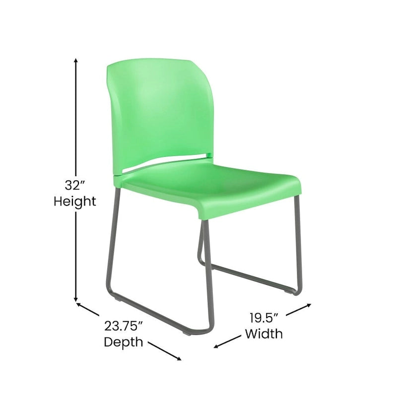 Chaise empilable en plastique multicolore à piètement luge, une place