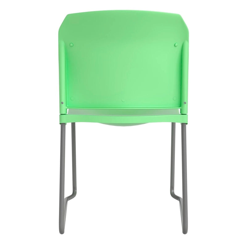 Chaise empilable en plastique multicolore à piètement luge, une place