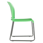 Chaise empilable en plastique multicolore à piètement luge, une place