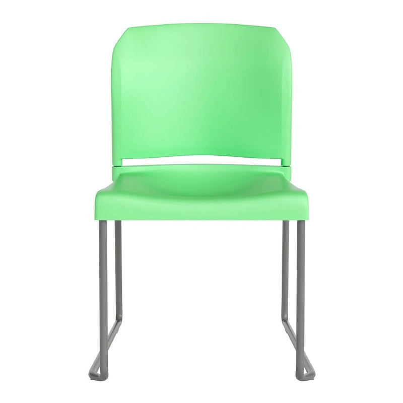 Chaise empilable en plastique multicolore à piètement luge, une place