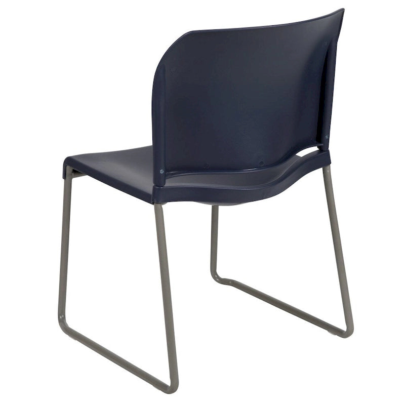 Chaise empilable en plastique multicolore à piètement luge, une place