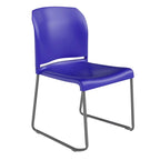 Chaise empilable en plastique multicolore à piètement luge, une place