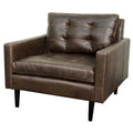 Fauteuil simple vintage marron foncé / gris