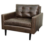 Fauteuil simple vintage marron foncé / gris