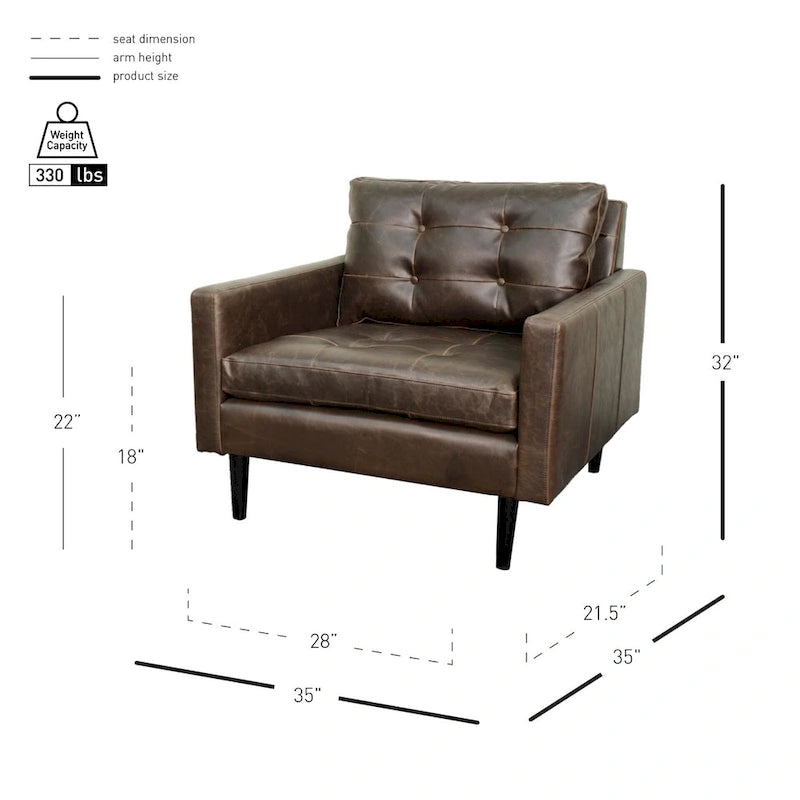 Fauteuil simple vintage marron foncé / gris
