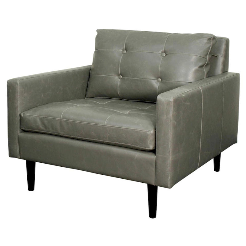 Fauteuil simple vintage marron foncé / gris