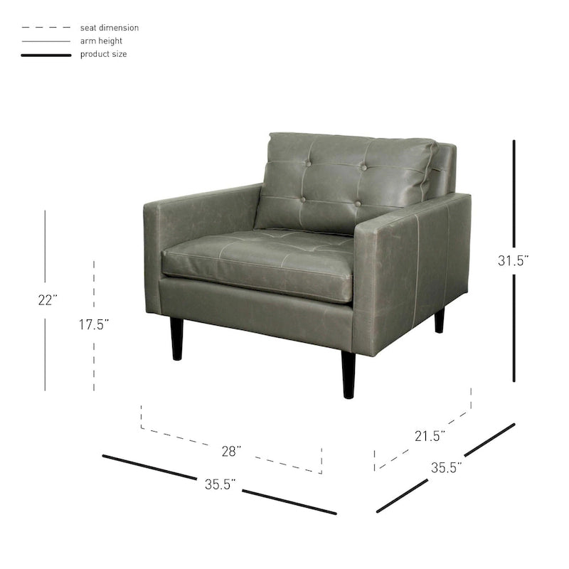 Fauteuil simple vintage marron foncé / gris