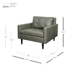 Fauteuil simple vintage marron foncé / gris