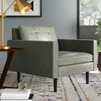 Fauteuil simple vintage marron foncé / gris