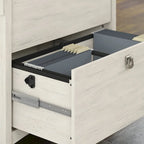 Suite de bureau en L blanc antique avec huche et classeur – 1 personne