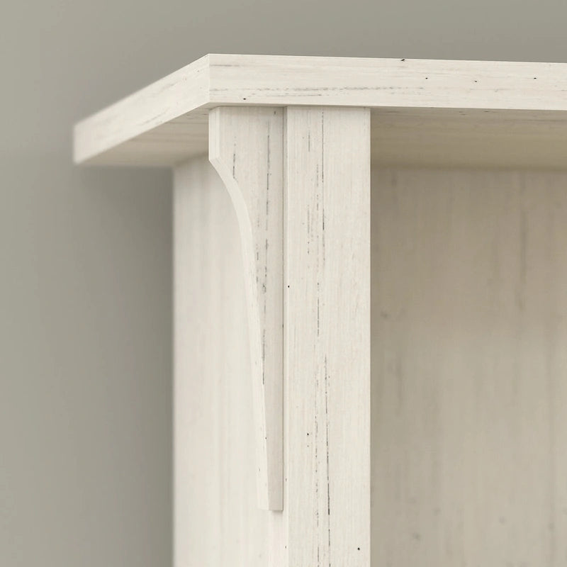 Suite de bureau en L blanc antique avec huche et classeur – 1 personne