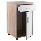 Meuble de rangement 1 tiroir en bois recyclé / blanc