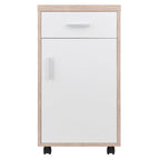 Meuble de rangement 1 tiroir en bois recyclé / blanc
