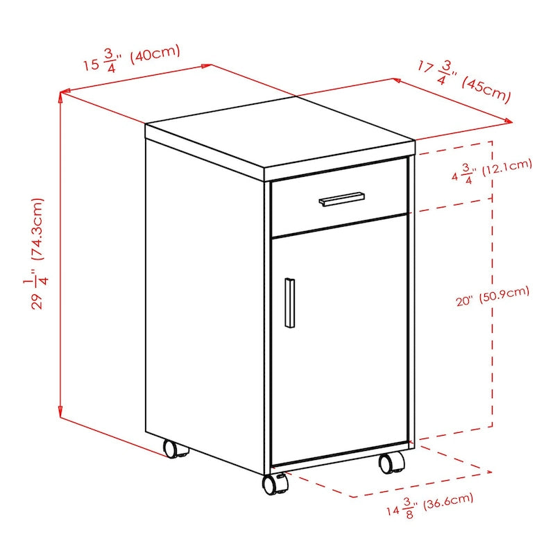 Meuble de rangement 1 tiroir en bois recyclé / blanc